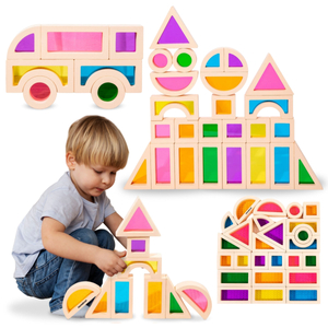 Дървени блокчета Rainbow - 25 елемента