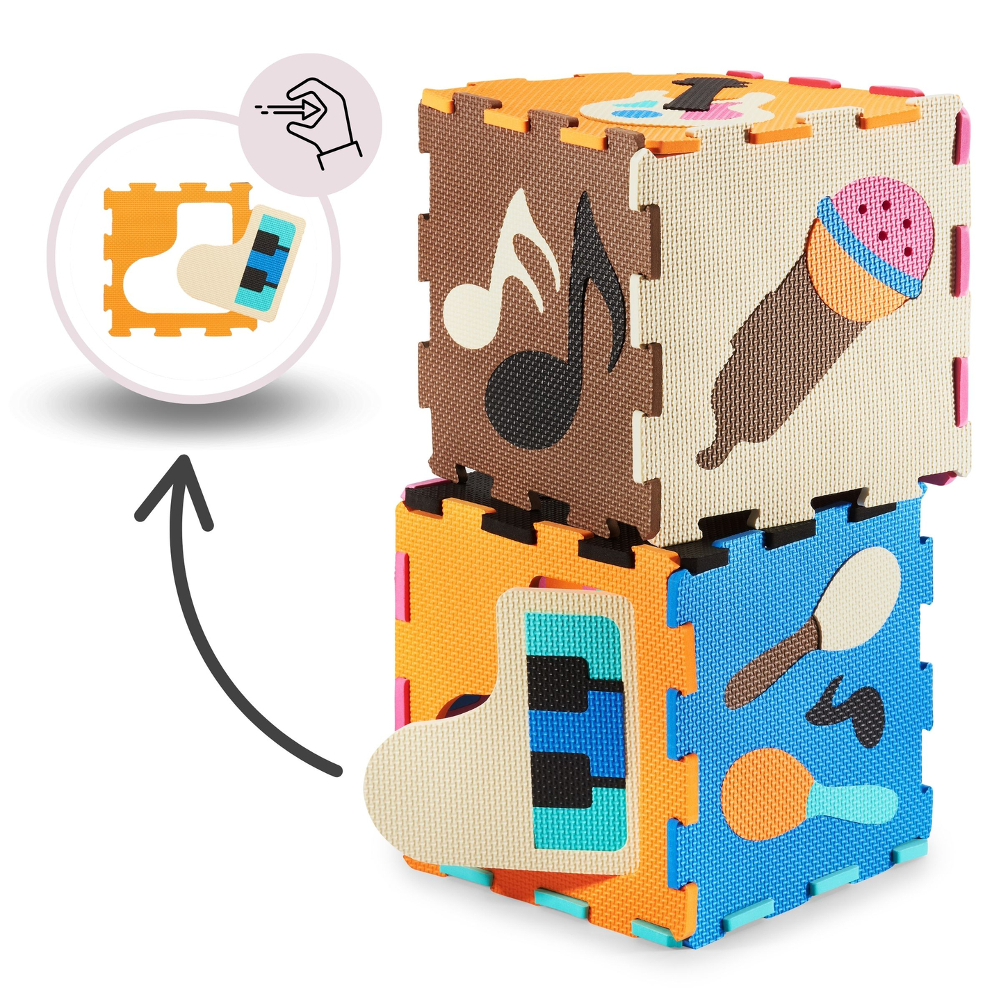 Образователна подложка за пъзел от пяна 90 x 90 x 1cm - EVA пяна - дизайн: инструменти