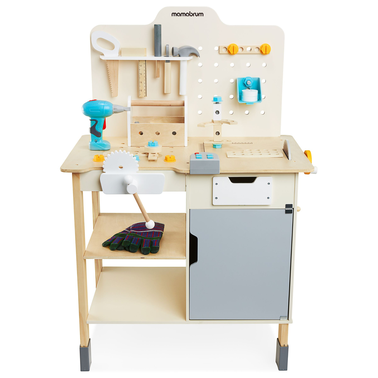 XXL Голяма дървена работилница с инструменти - комплект "Направи си сам", 74 елемента