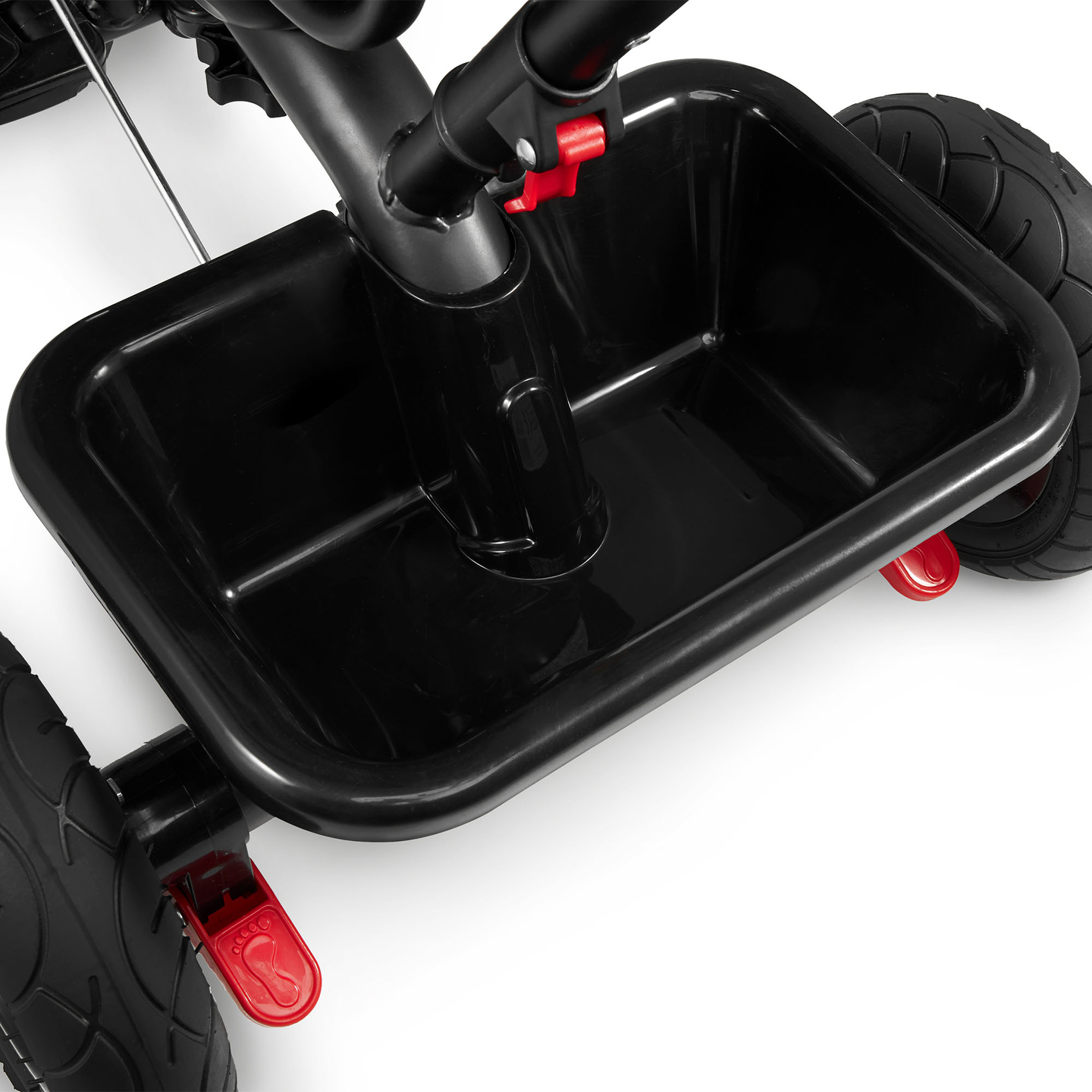 Триколка за деца от 1 до 4 години - TOBI FREY - розов цвят - въртяща се - помпени колела + бутало