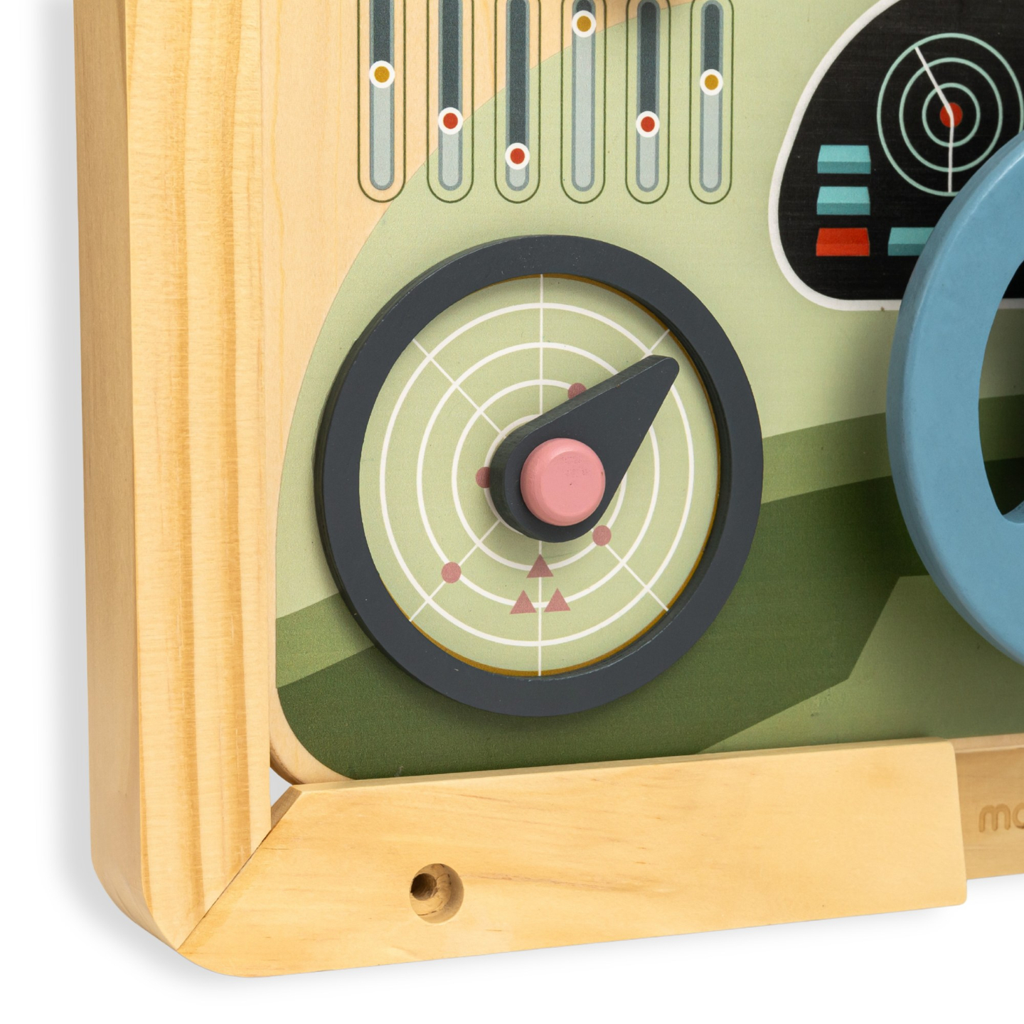 Дървена Монтесори дъска 2 в 1 Кокпит за малкия шофьор и пилот – волан, скоростен лост, карти за пътуване, радар