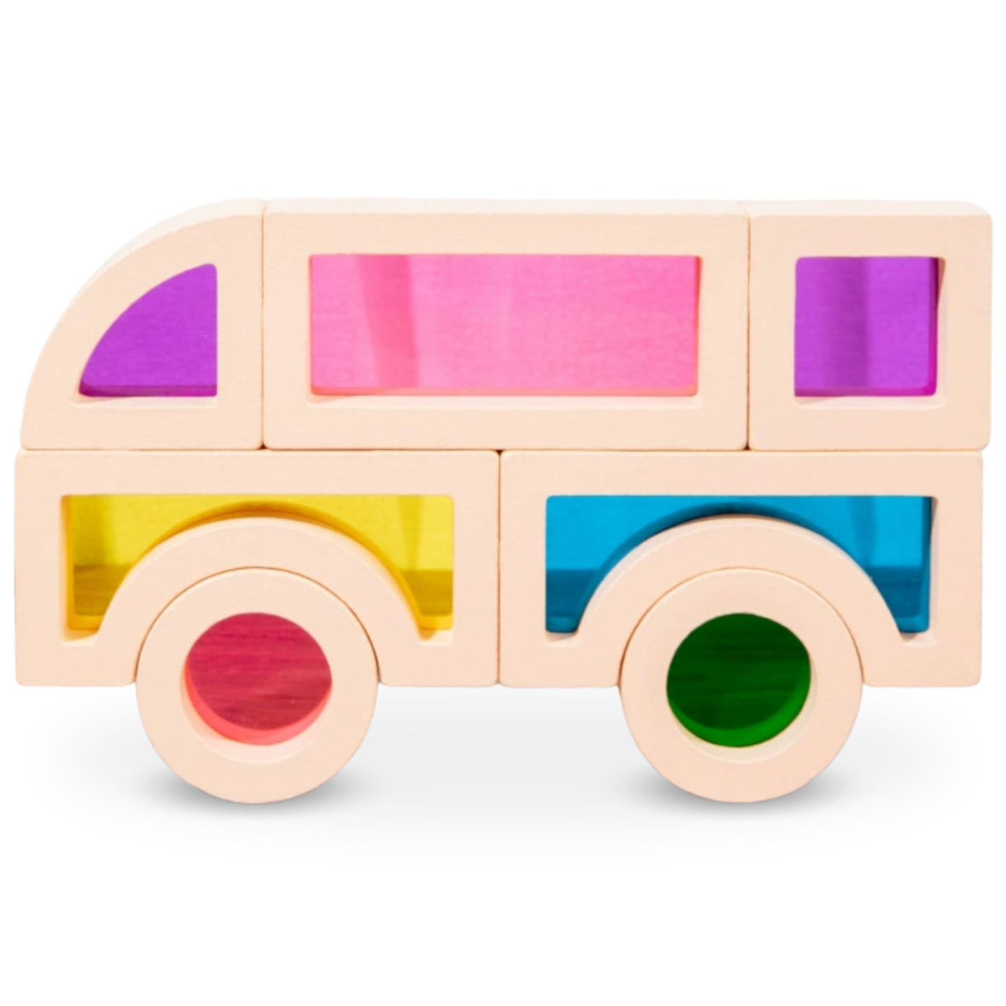 Дървени блокчета Rainbow - 25 елемента