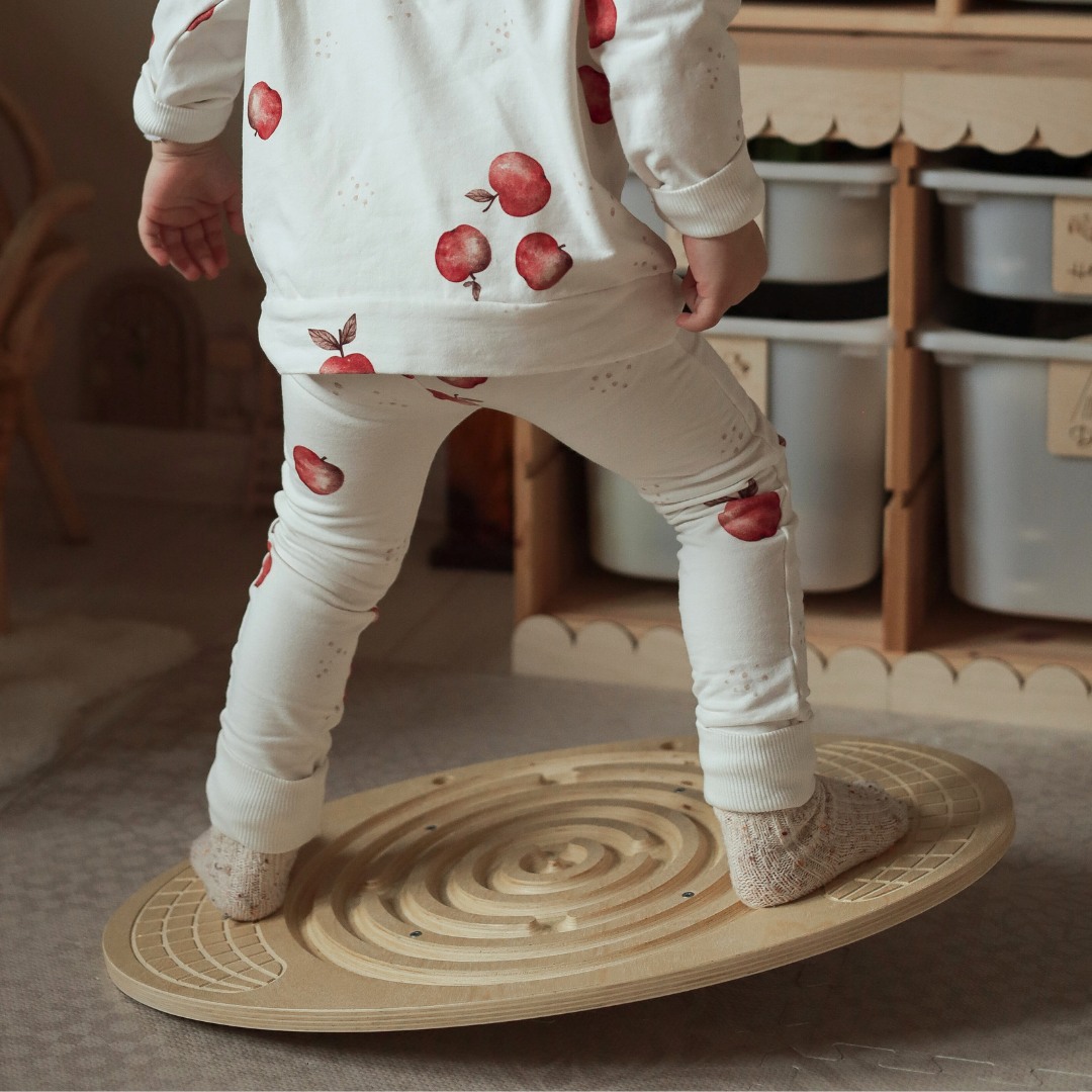 Дървена дъска за балансиране с лабиринт и топки - баланс рокер