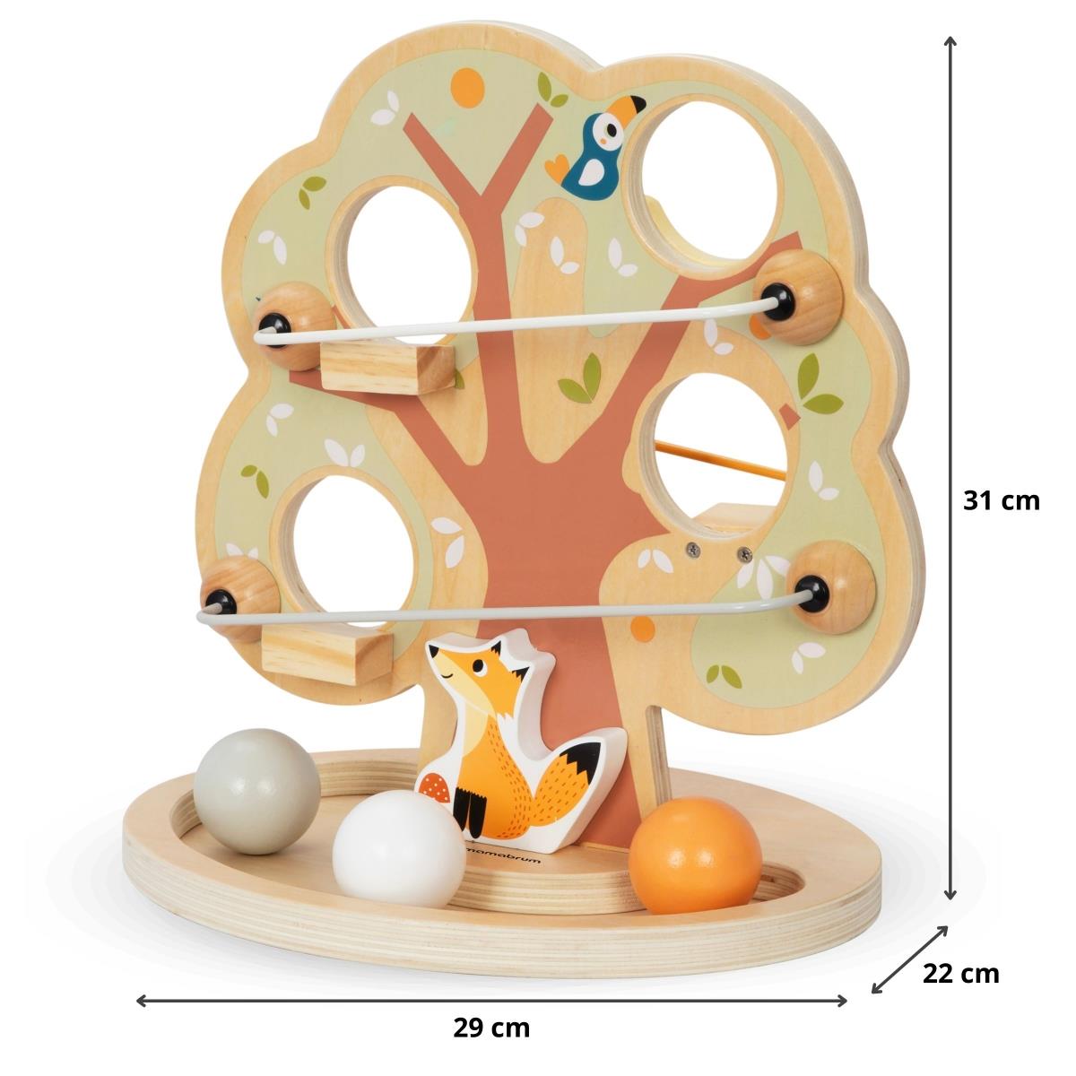 Дървена писта за пързаляне с топка - Зелено дърво