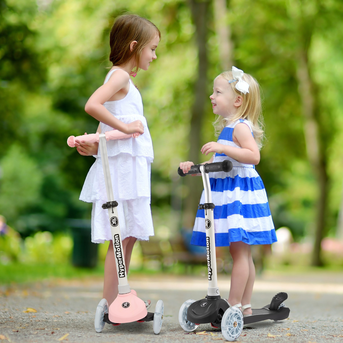 Триколесна балансираща тротинетка TRINGO 3-8 години - розова + светещи LED колела