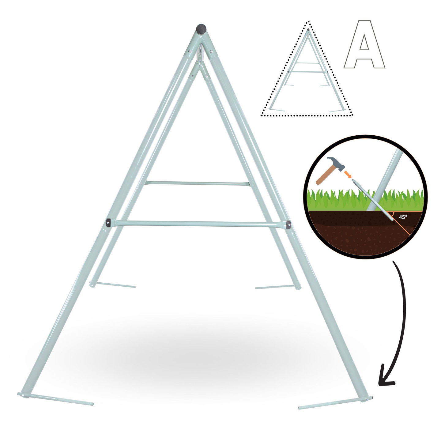 Градинска люлка тип щъркелово гнездо с рамка и въжета