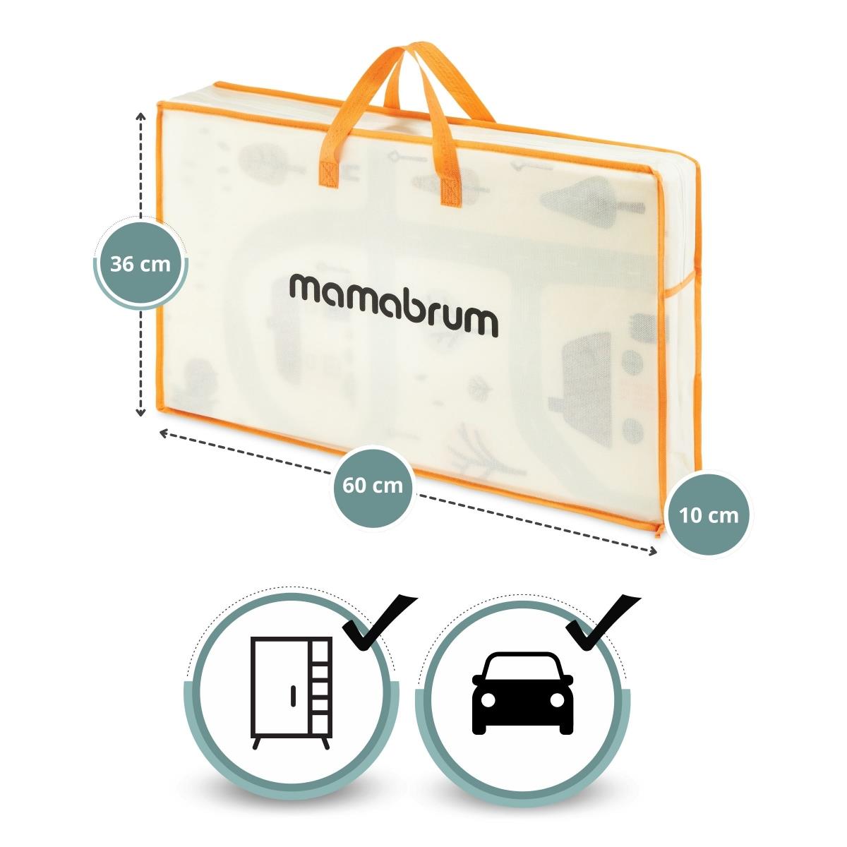 Двустранна сгъваема постелка от пяна 180 x 120 x 1cm - Charming Town/Sand Beige