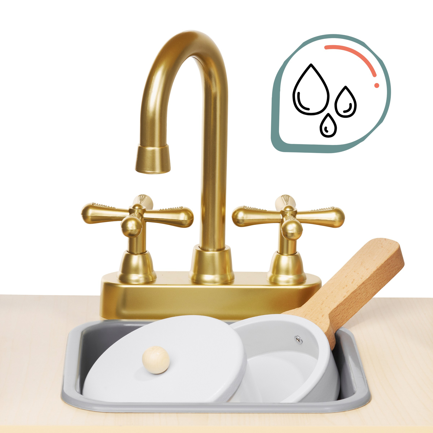 XXXL дървена интерактивна кухня с LED осветление, аспиратор и аксесоари