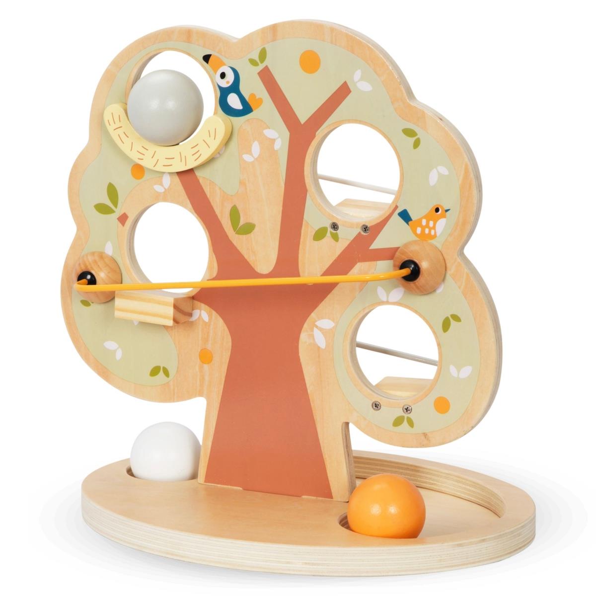 Дървена писта за пързаляне с топка - Зелено дърво