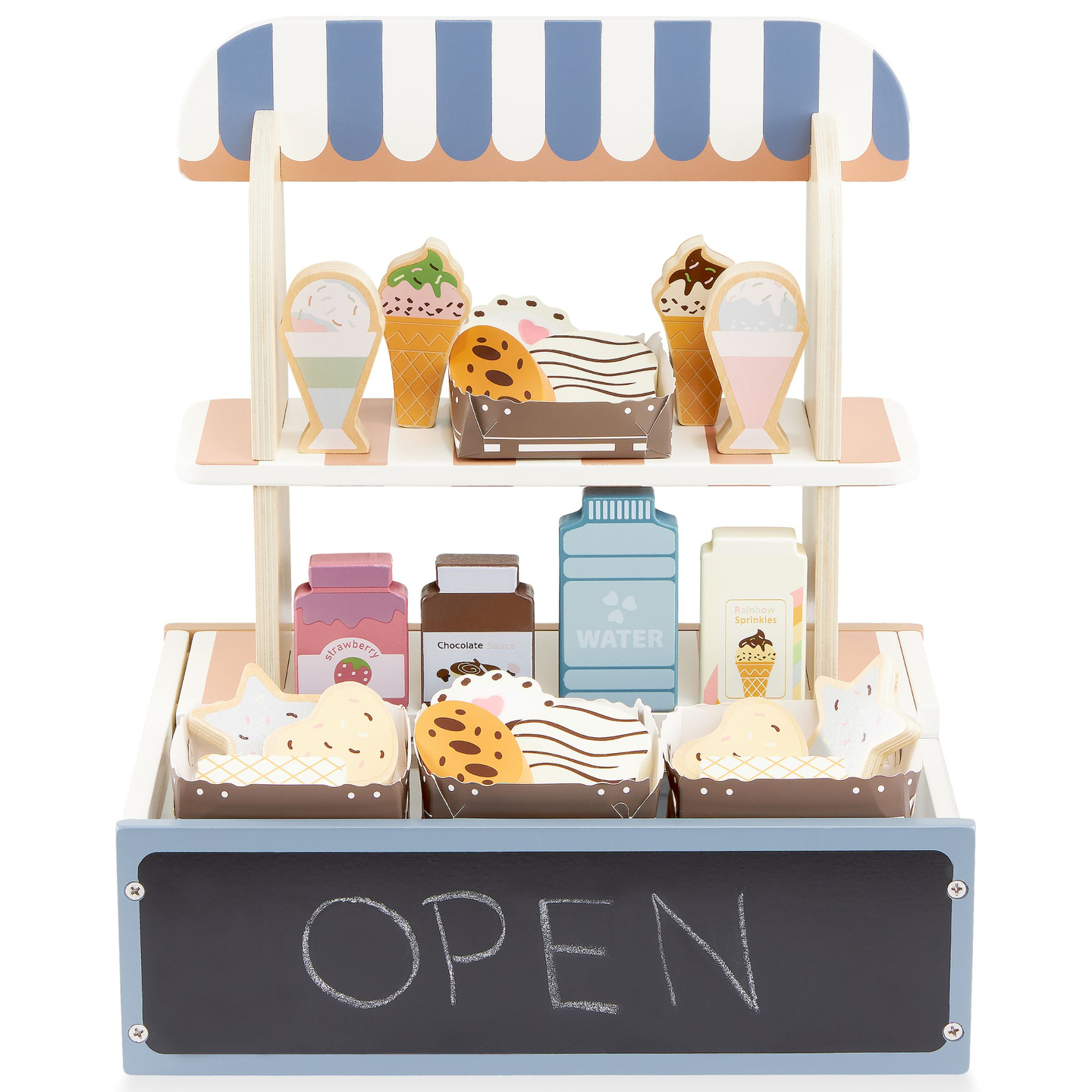 Сгъваем дървен магазин - кафене, сладкарница с аксесоари