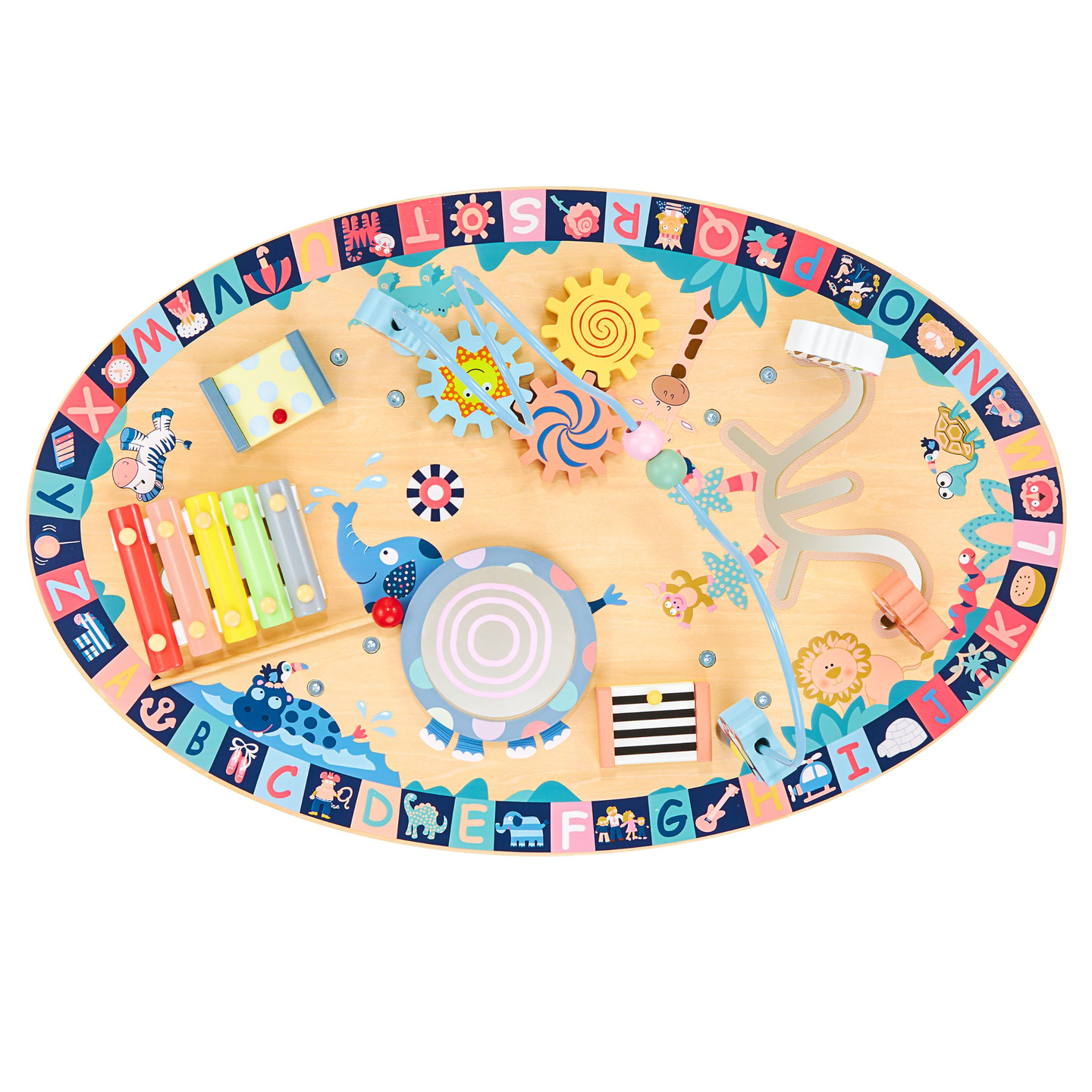 Дървена образователна маса 7в1, музикална, сензорна