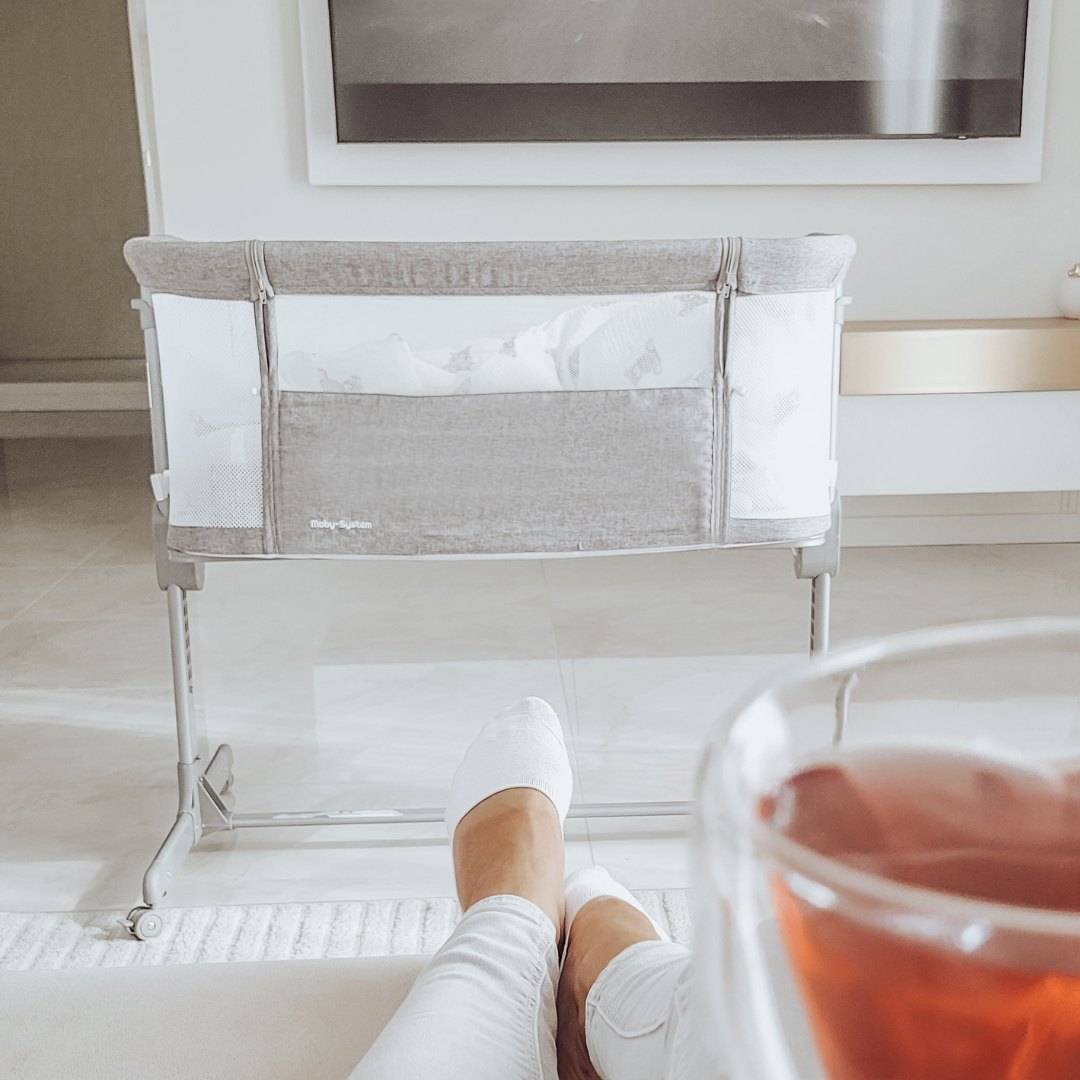 Разтегателно креватче Moby-Система LUNA 3в1 - сиво