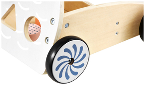 Дървена мултифункционална проходилка - буталка - количка с блокчета - Сова