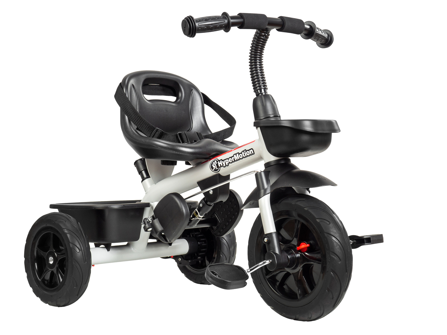 HyperMotion TOBI VECTOR триколка - вечни надуваеми колела + щанга за бутане. Цвят: светло сив.