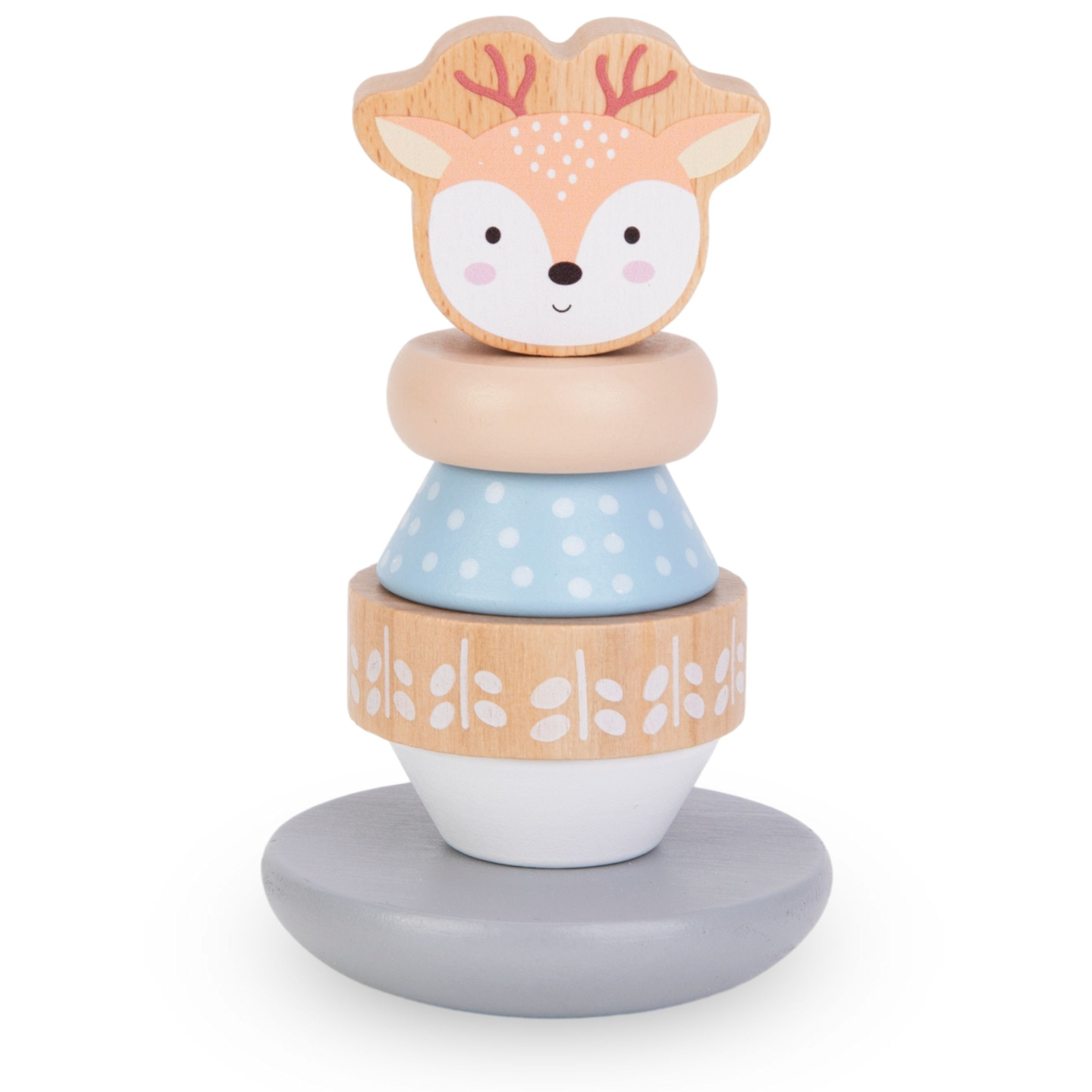 Комплект дървени играчки - цветно преплитане, пирамида "Елен", сортировчик "Пингвин