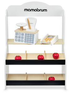 Мини маркет - магазин с кантар, терминал, разплащателна карта и плодове