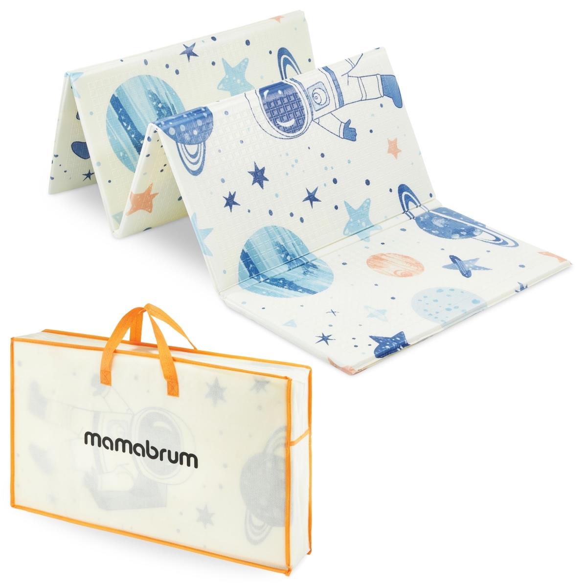 Двустранна сгъваема подложка от пяна 180 x 120 x 1cm - Космос/геометрични триъгълници