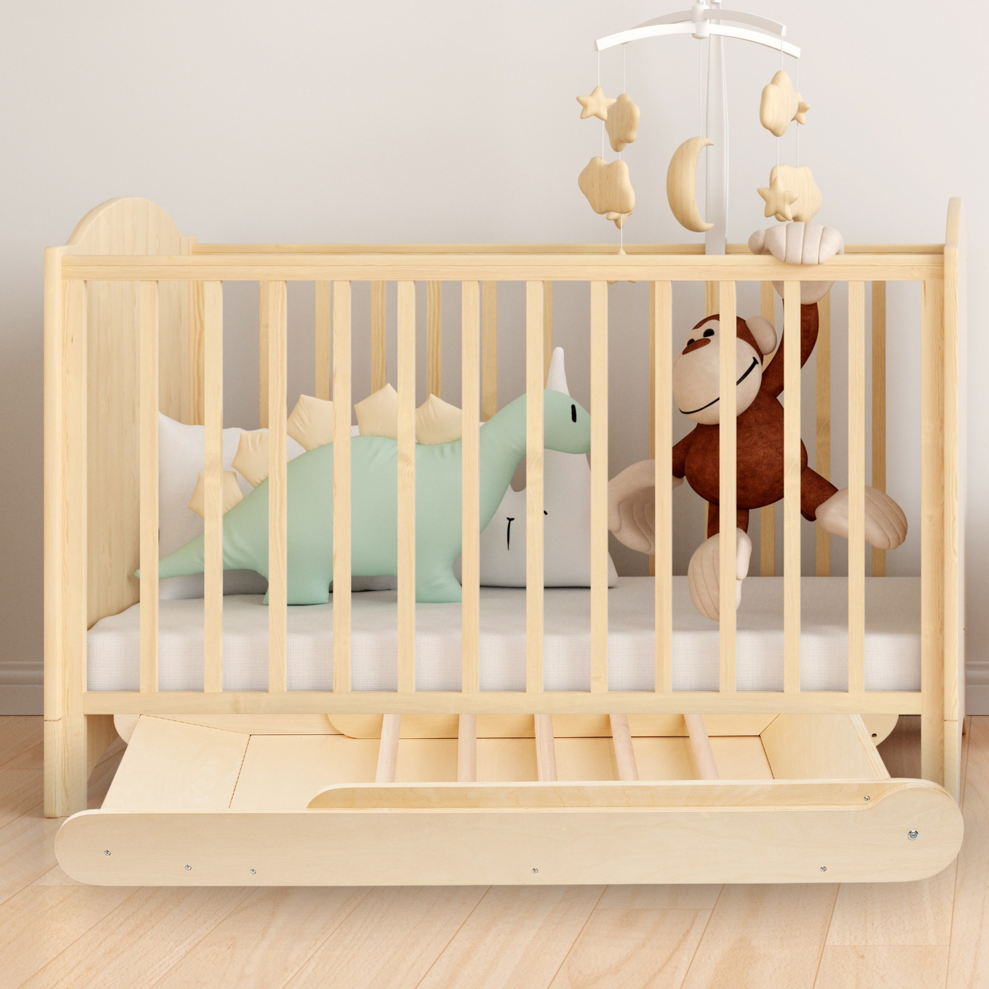 Дървена пързалка със стълба за деца