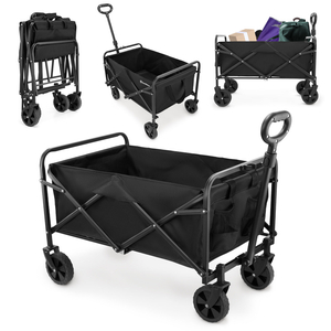 Сгъваема плажна инвалидна количка HyperMotion - черна, 80 кг