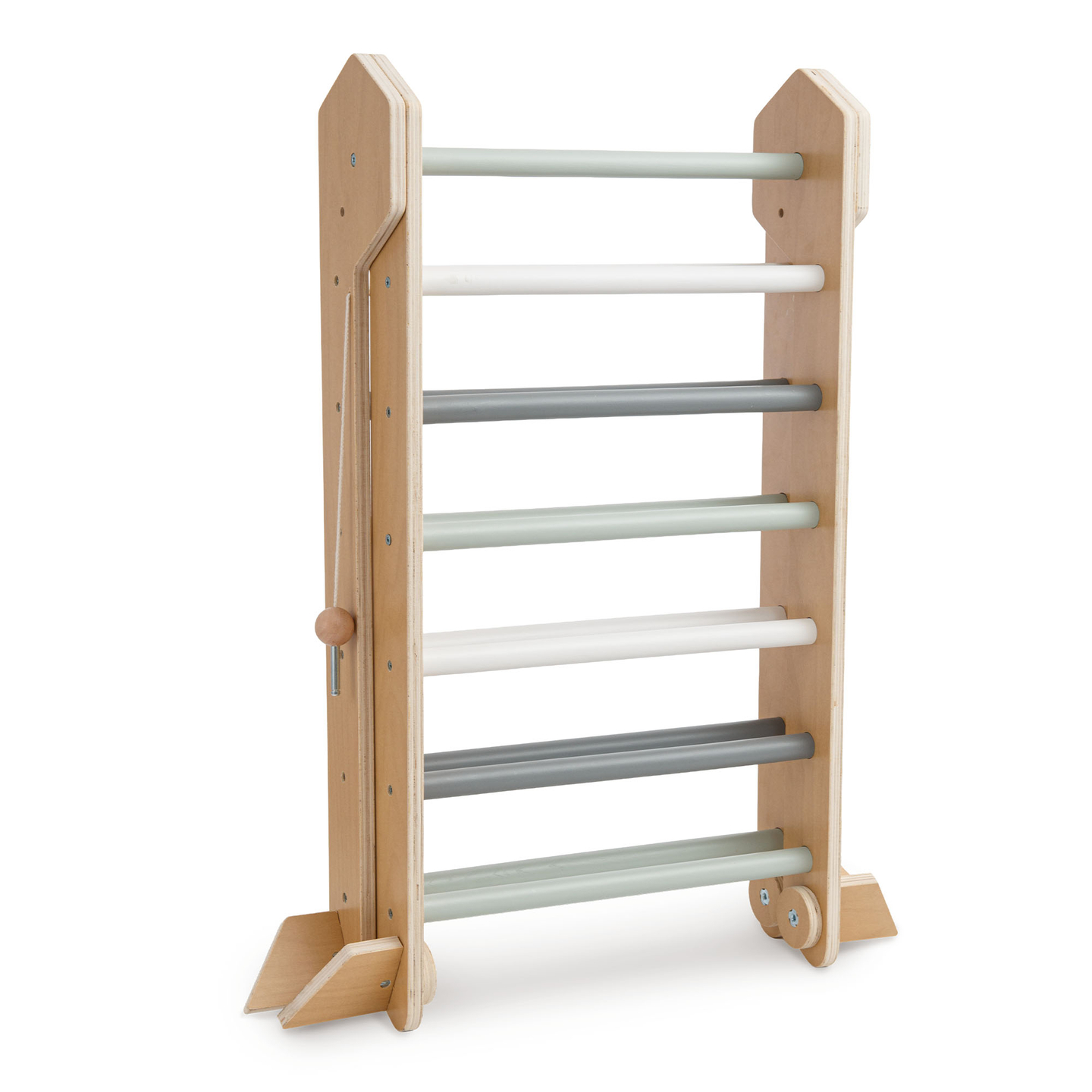 Дървена закрита детска площадка - стена за катерене, пързалка, арка/люлка за катерене и триъгълник на Пиклер