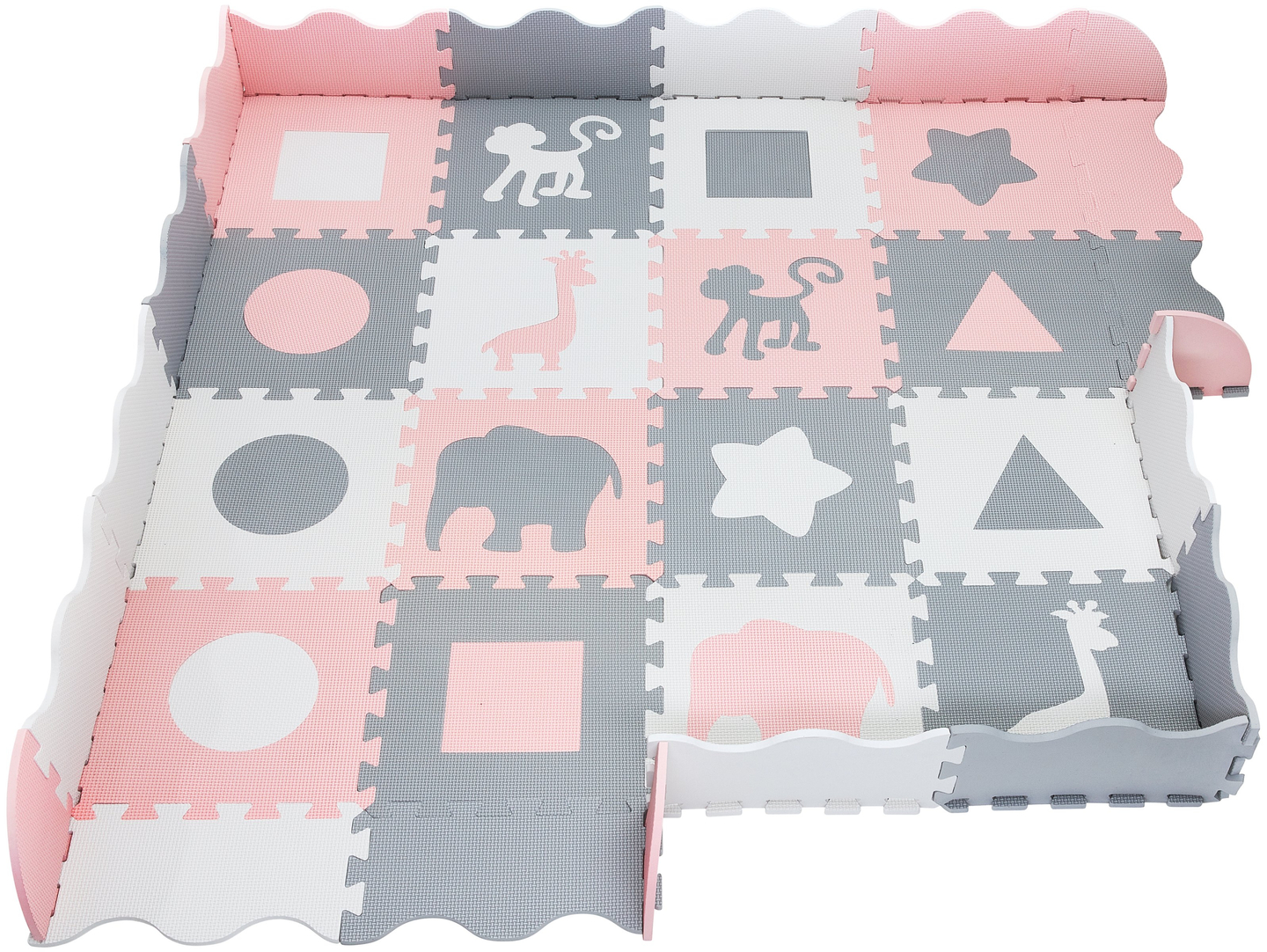 Подложка от пяна XL 150 x 150 x 1cm с кант - EVA пяна - розова