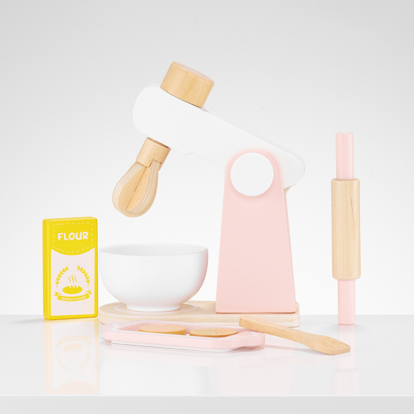 Дървен миксер за тесто с аксесоари, за деца