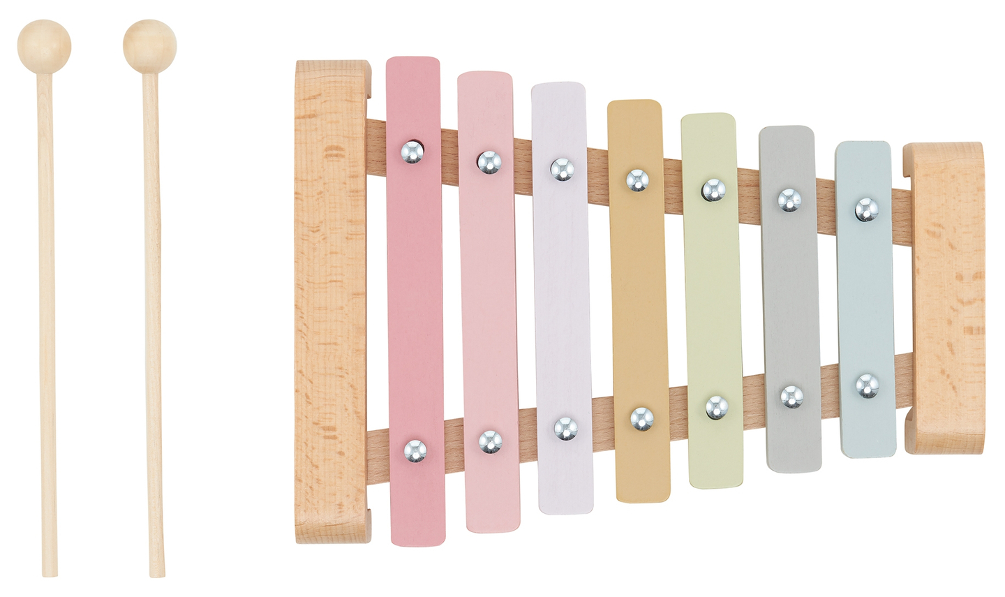 Дървени чинели - ксилофон за деца, цветовете на дъгата