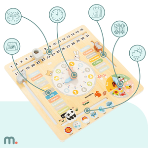 Дървен детски календар 6в1