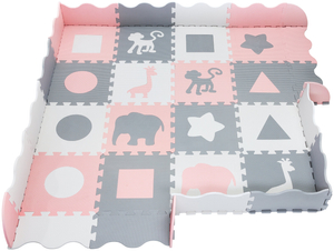 Подложка от пяна XL 150 x 150 x 1cm с кант - EVA пяна - розова