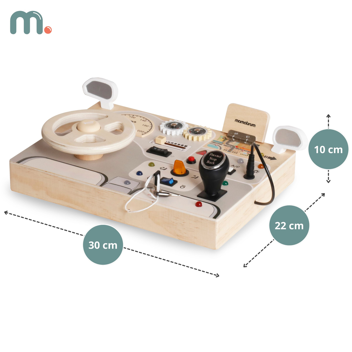 Монтесори дървена дъска за игра за малки деца - табло за кола