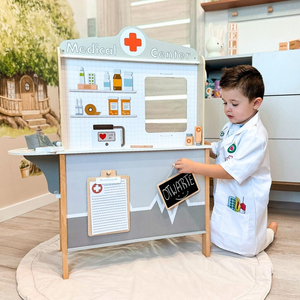 Дървена болница за лекарски кабинет XXL - лекарски комплект с аксесоари