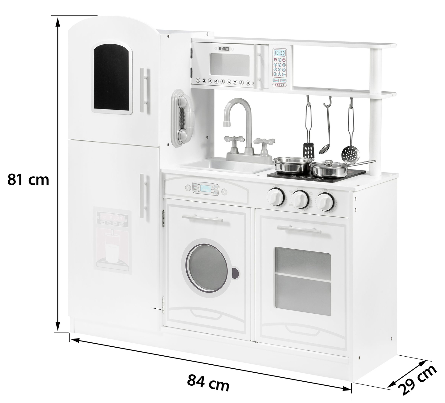 Големи дървени бели кухненски аксесоари и престилка