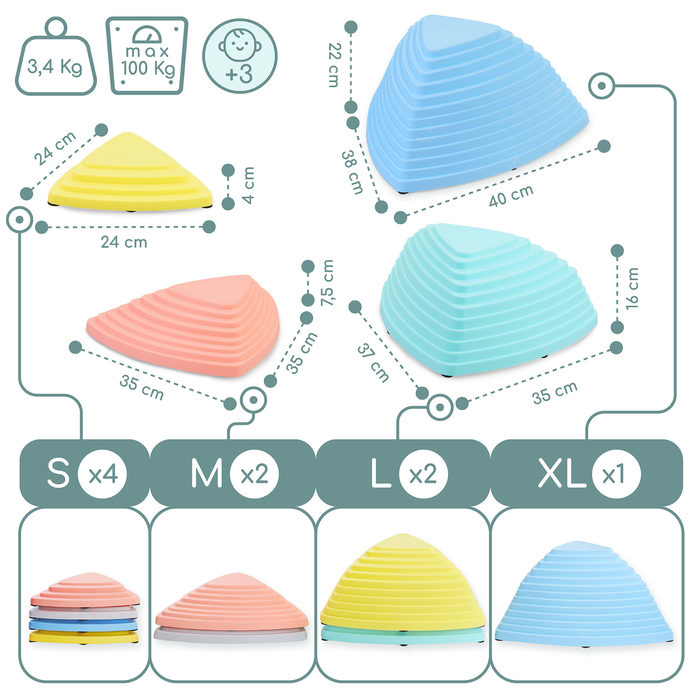 Цветни балансиращи камъни - 9 броя