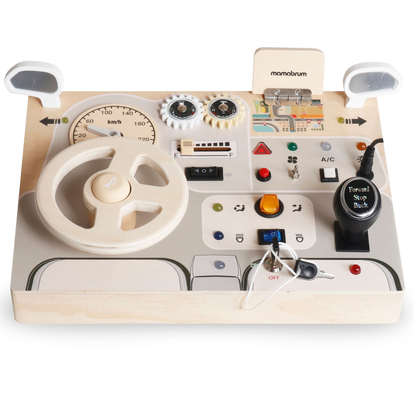 Монтесори дървена дъска за игра за малки деца - табло за кола