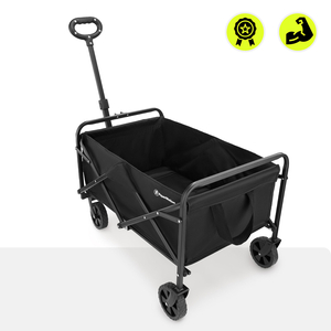 Сгъваема плажна инвалидна количка HyperMotion - черна, 80 кг