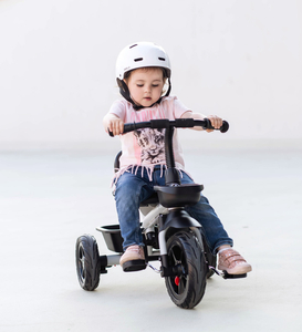 HyperMotion TOBI VECTOR триколка - вечни надуваеми колела + щанга за бутане. Цвят: светло сив.