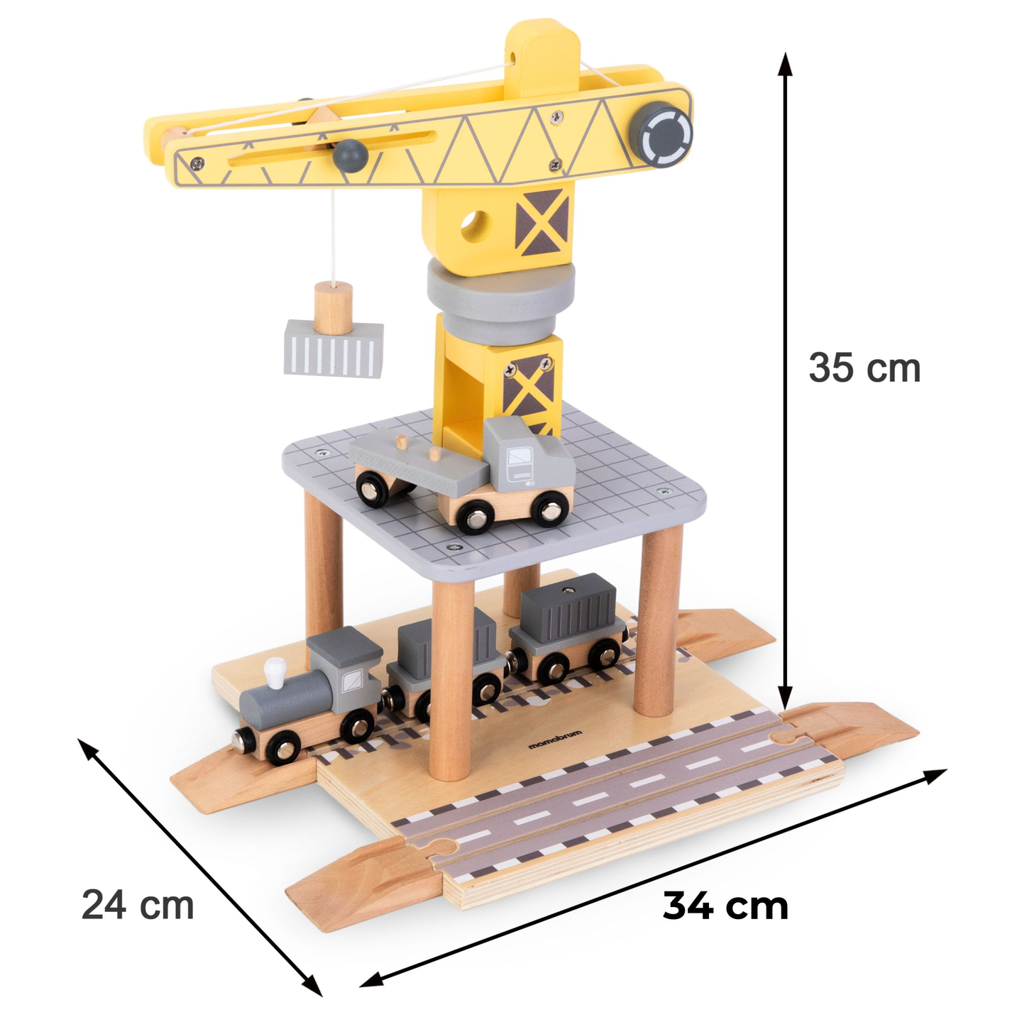 Мобилен пристанищен кран с магнитна лебедка и аксесоари - дървен комплект