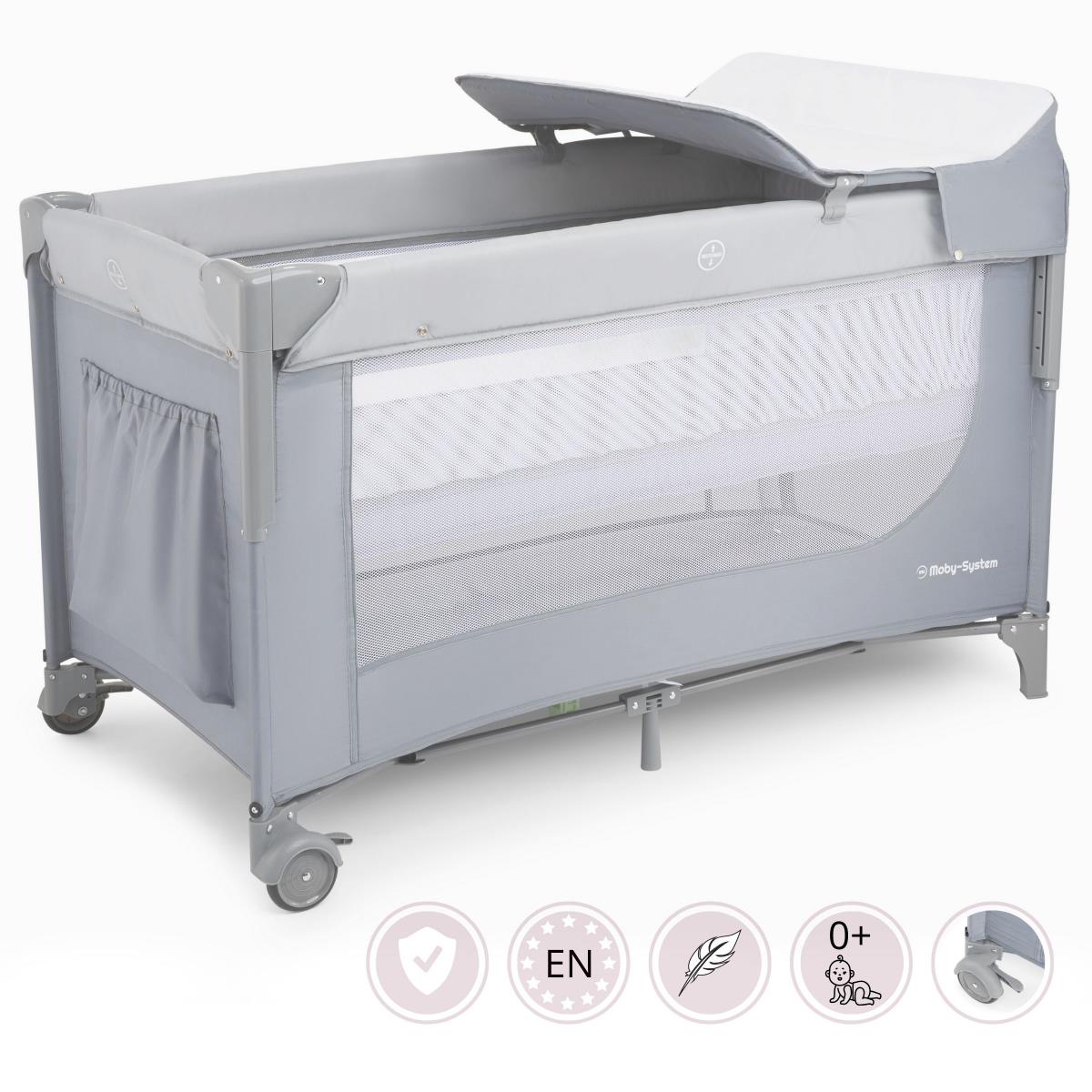 Детско креватче "3 в 1" с маса за повиване, матрак и чанта за носене