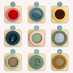 Дървена сензорна дъска Монтесори – 9 текстури за откриване и развитие на чувството за допир