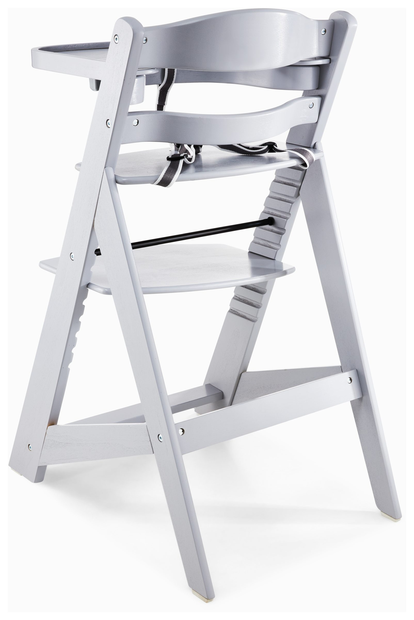 Дървен стол за хранене Moby-System WOODY - сив цвят