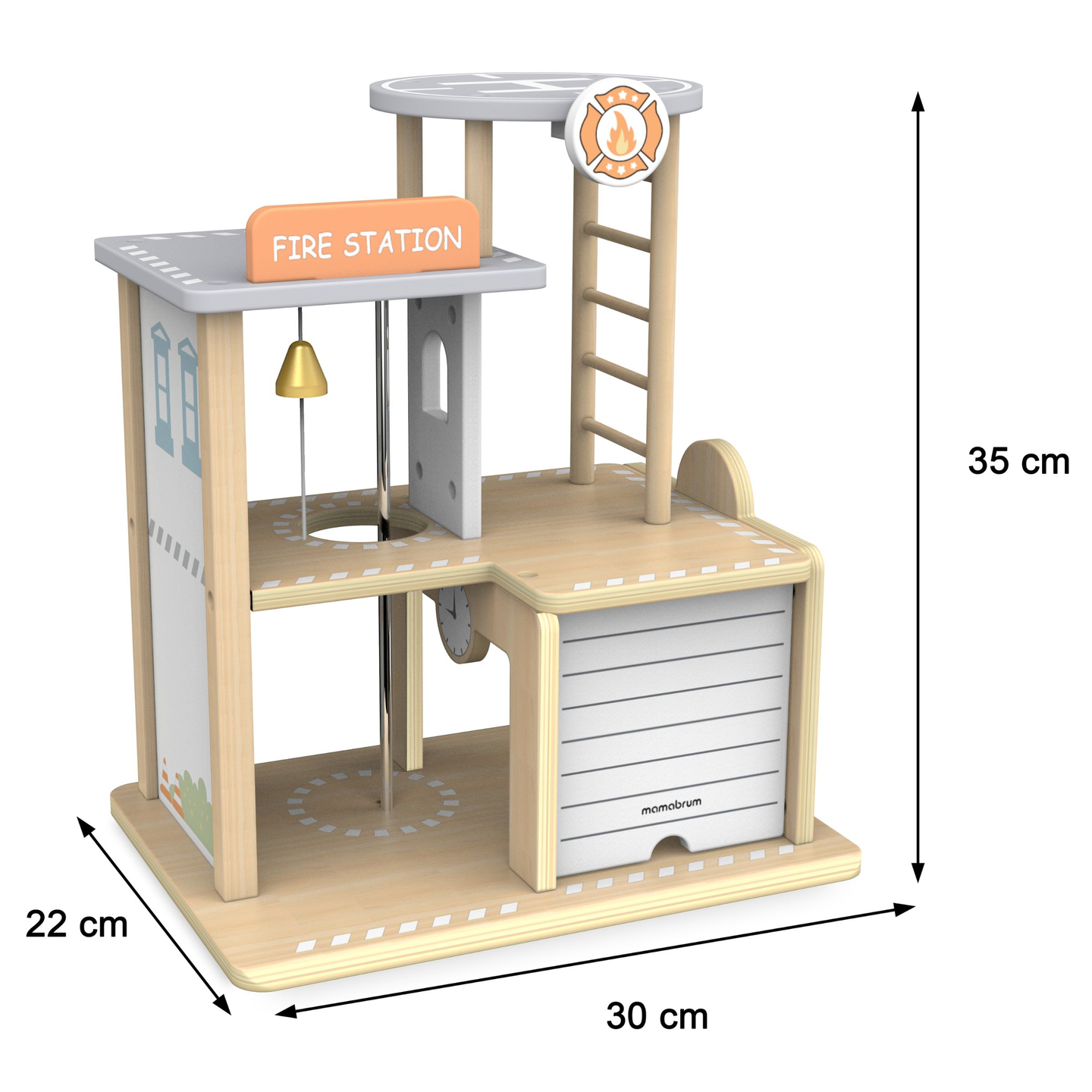 Дървена пожарна станция с аксесоари, пожарна команда