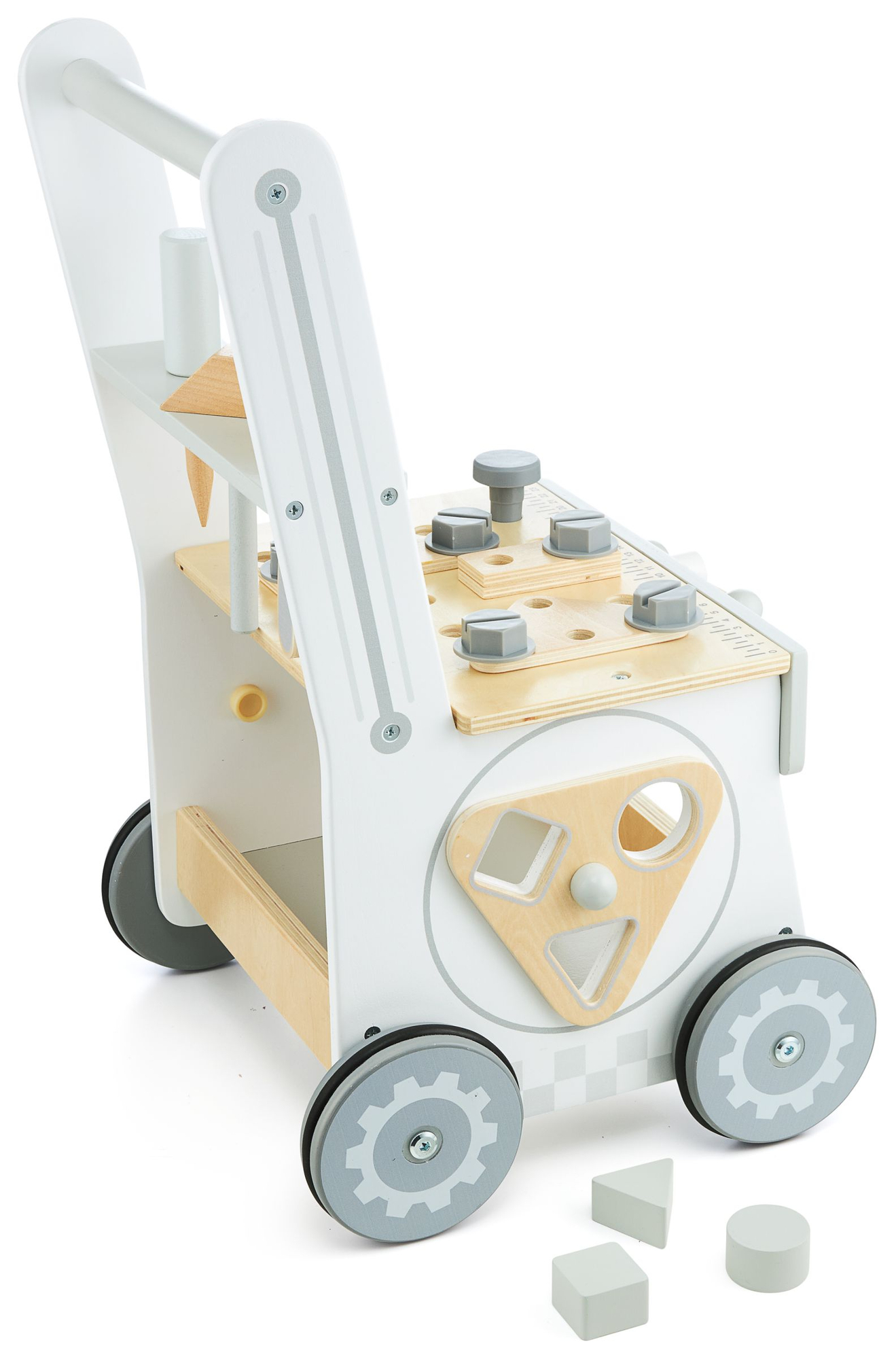 Дървена проходилка, буталка + работилница 3 в 1 - 47 елемента