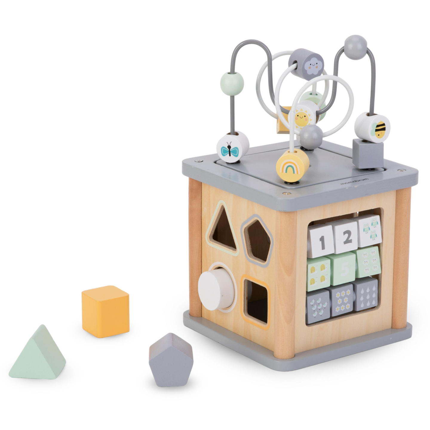 Дървен образователен куб Монтесори - моторен цикъл