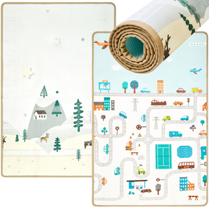 Двустранна подложка от пяна - приказна страна / зимен град