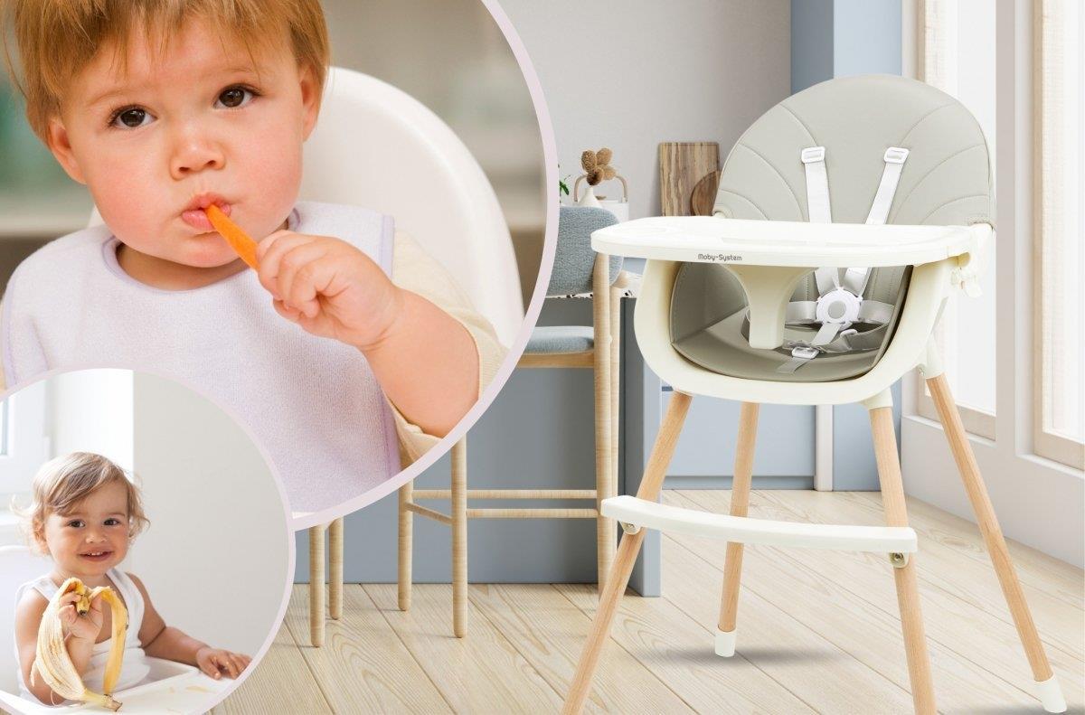 Стол за хранене AMELIA 3в1 Moby-System, сив