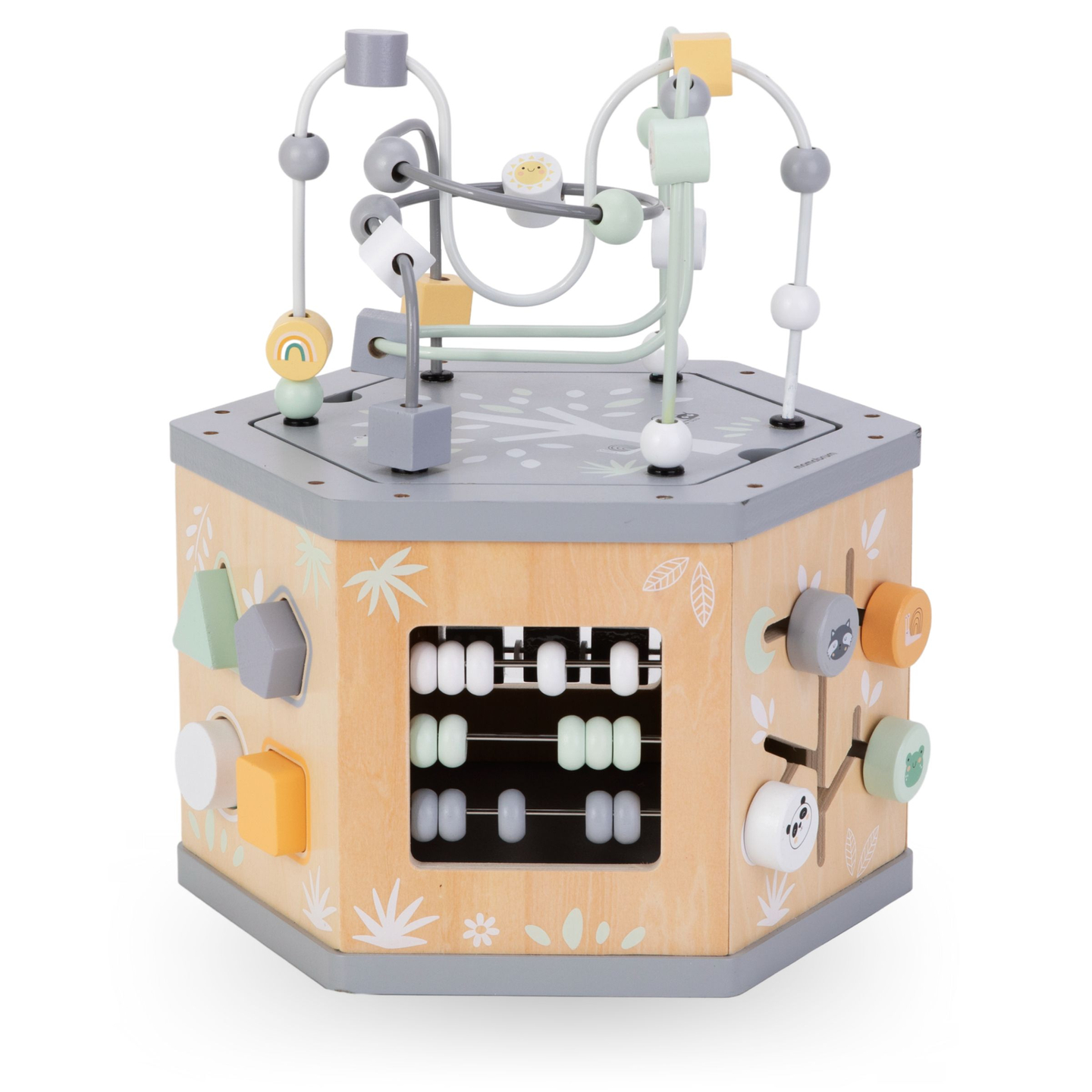 Интерактивен дървен образователен куб 7 в 1 - моторен цикъл