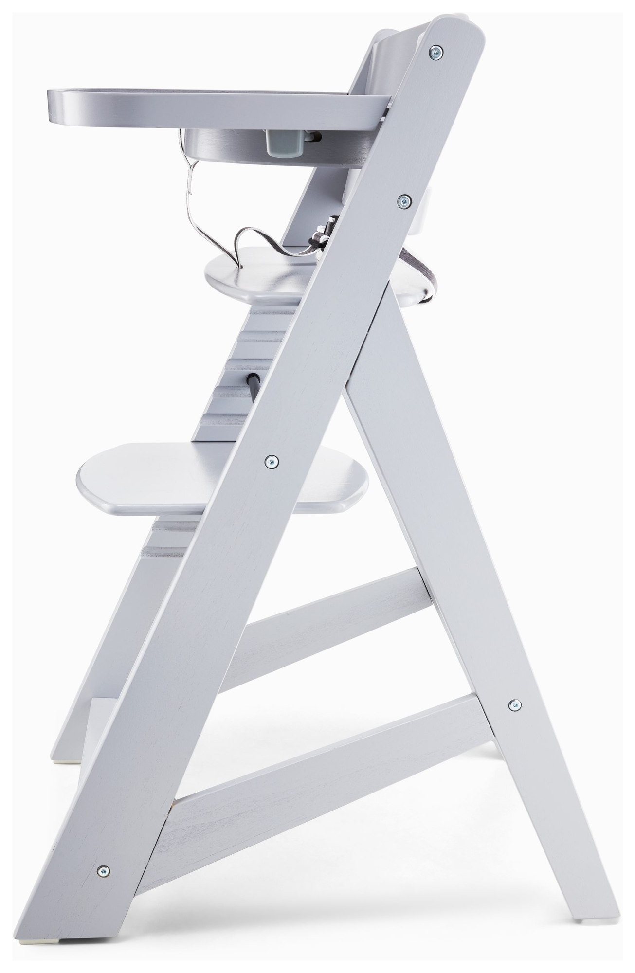 Дървен стол за хранене Moby-System WOODY - сив цвят