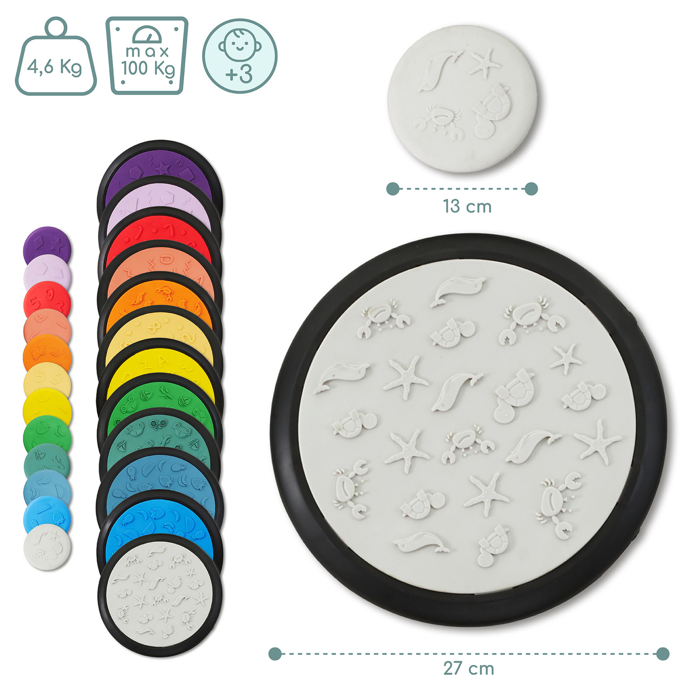 Цветни сензорни дискове за деца - 24 броя