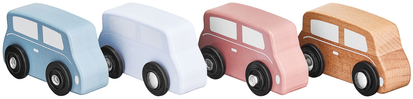 Дървен камион с ремарке с 4 автомобила