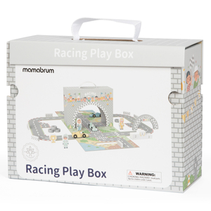 Магнитен куфар със състезателна писта, дървени превозни средства и пътни принадлежности